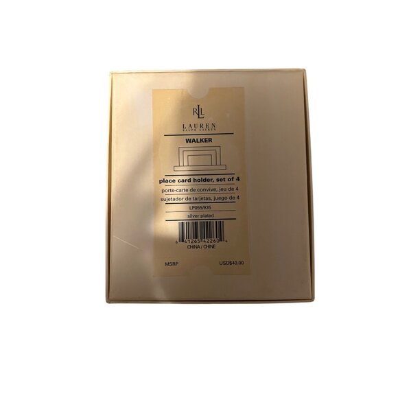 Lauren Ralph Lauren Walker Place Card Holders Original Box NEW set of 4 elegant - Picture 2 of 4